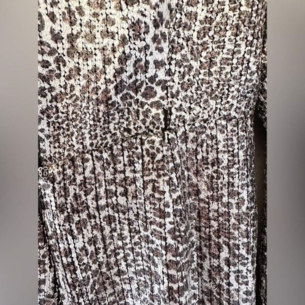 Ronny Kobo Jerry Leopard Print Dress Metallic Silver Size Small - Picture 2 of 6